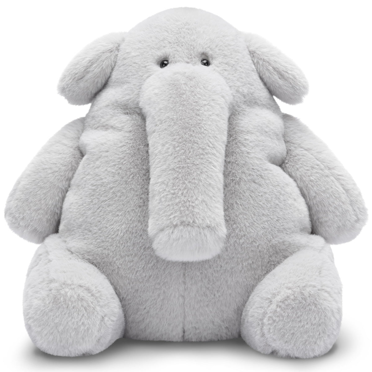 IKASA Elephant plush toy in gift box, ideal for gifting and cuddling.