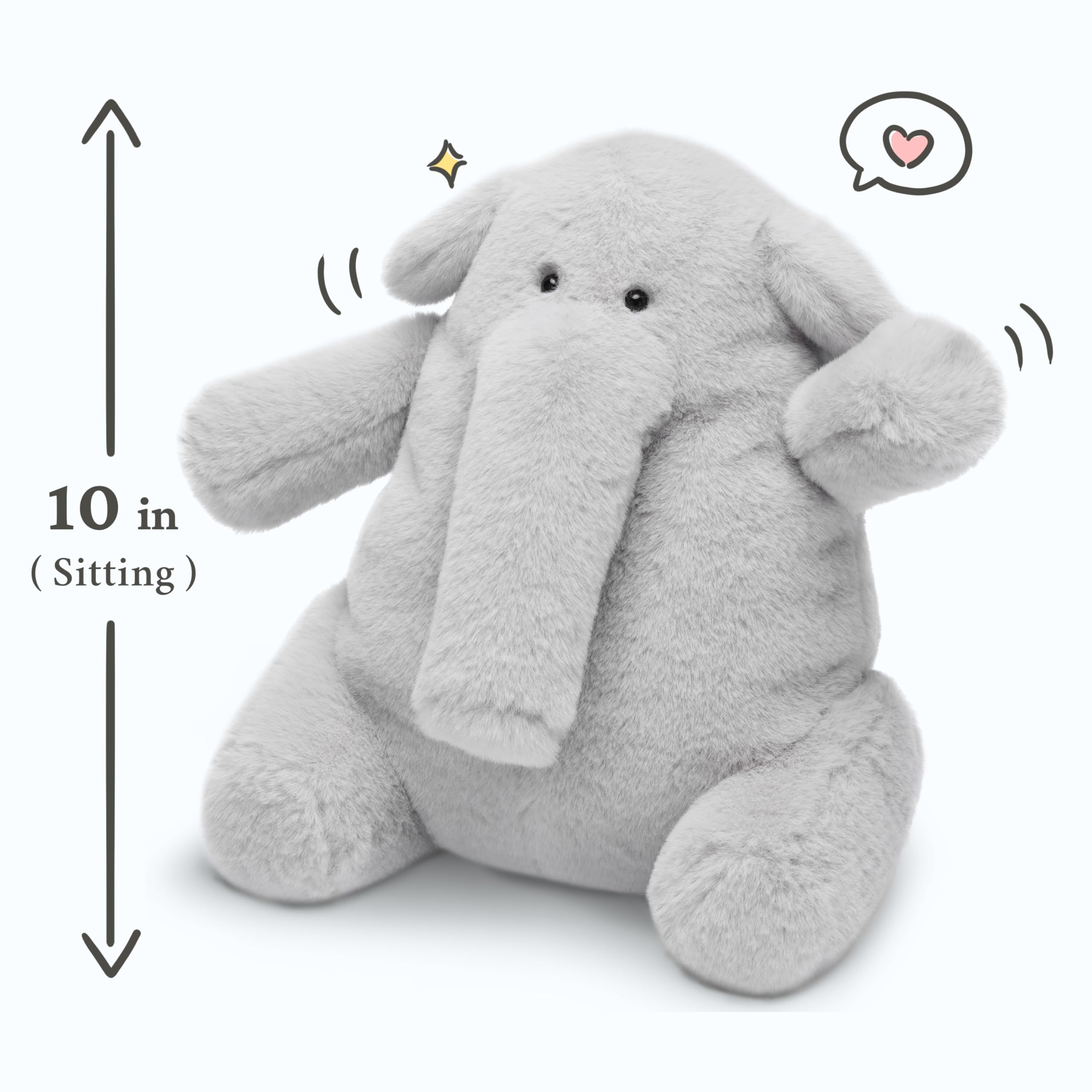 IKASA Elephant plush in a hugging pose, perfect for cozy snuggles.