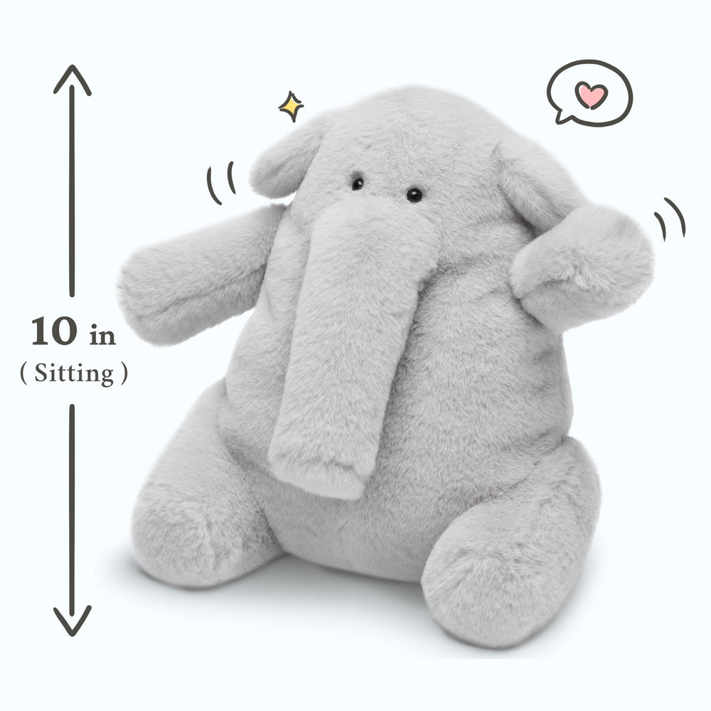 IKASA Elephant plush in a hugging pose, perfect for cozy snuggles.