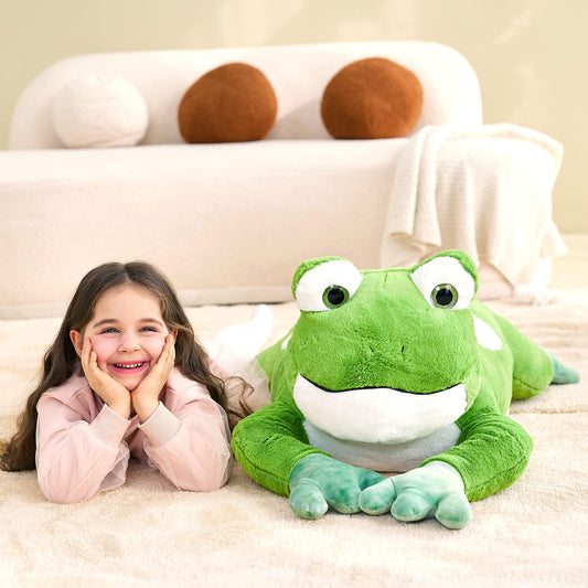IKASA frog stuffed animal with soft plush texture for hugs