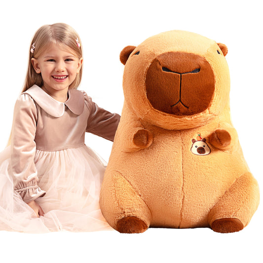 IKASA Giant Capybara Plush full-view cuddle buddy for kids.