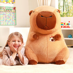 IKASA Giant Capybara Plush close-up shows soft fabric.