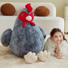 IKASA giant chicken plush 25.5-inch size, a perfect statement piece for a cozy bedroom.