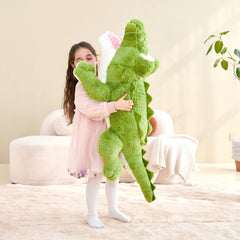 IKASA giant crocodile plush perfect for kids' rooms and playtime.