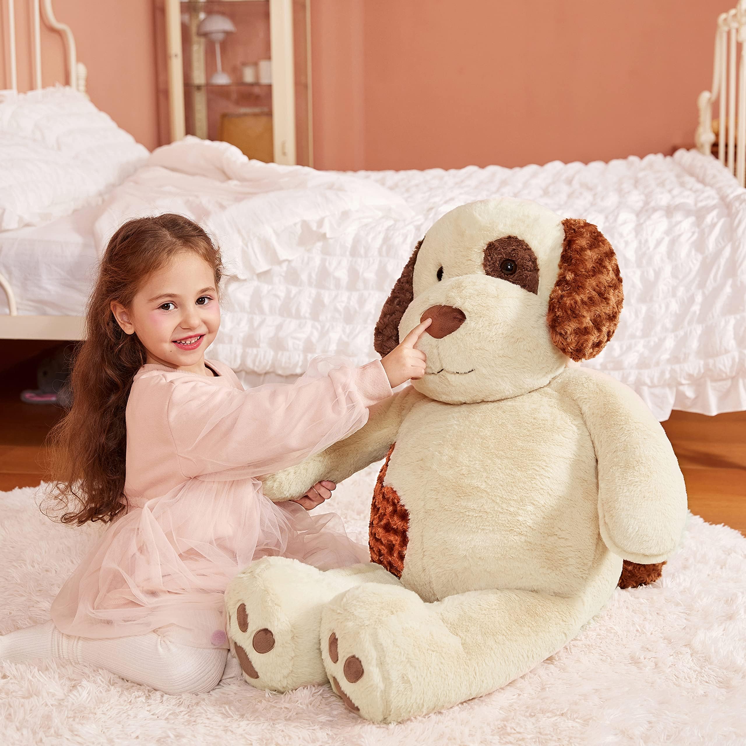 IKASA 30-inch giant dog plush; perfect bedtime companion