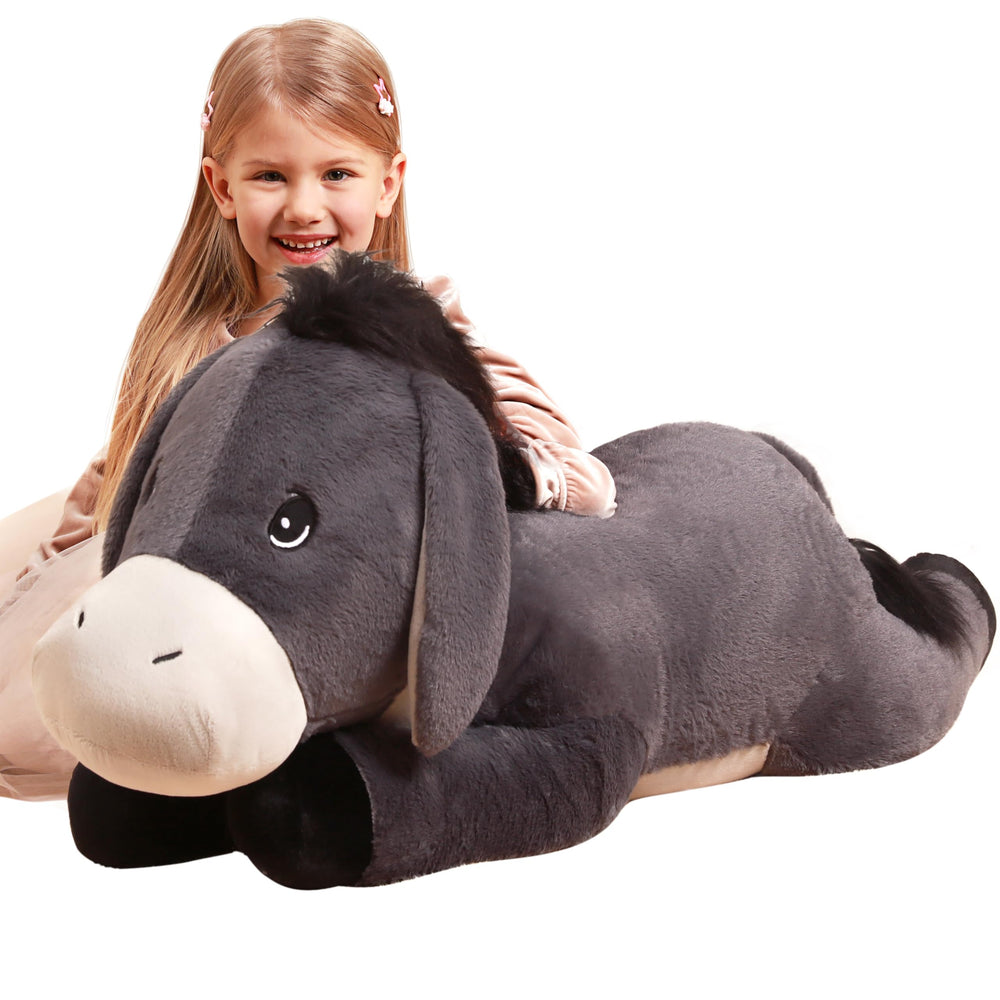 IKASA giant donkey plush 33-inch size for bold room decor and cuddles