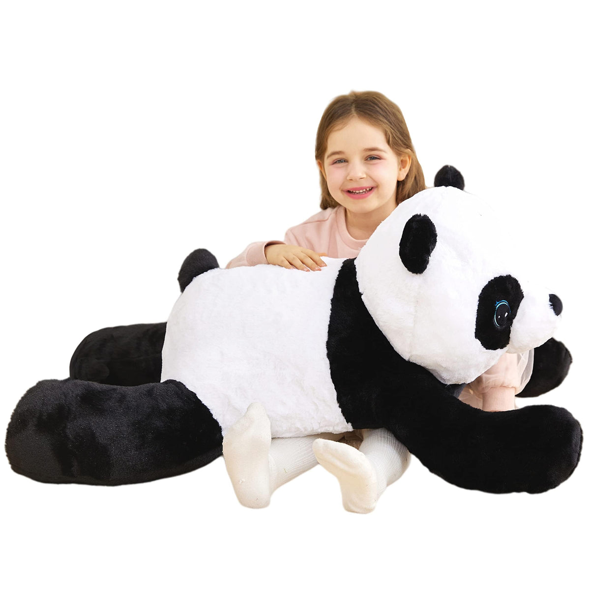 IKASA Giant Panda plush 30-inch cuddle buddy, ideal for kids' rooms.