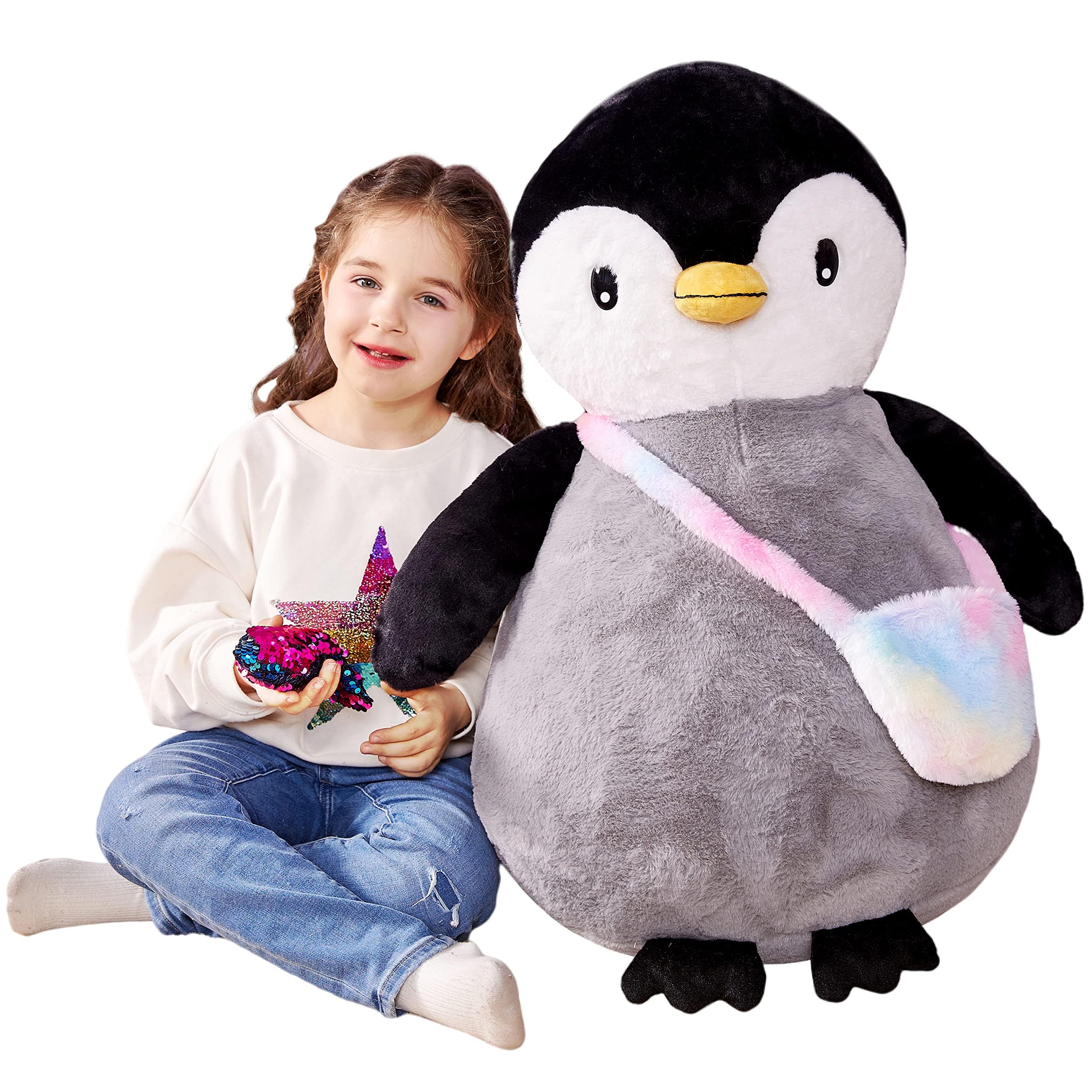 IKASA Giant Penguin 23-inch plush for cuddling and room decor