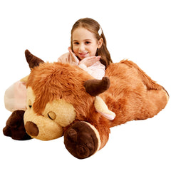 IKASA Giant Highland Cow plush face for cozy cuddling and imaginative play