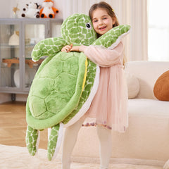 IKASA giant sea turtle plush in a kid's room inviting imaginative play