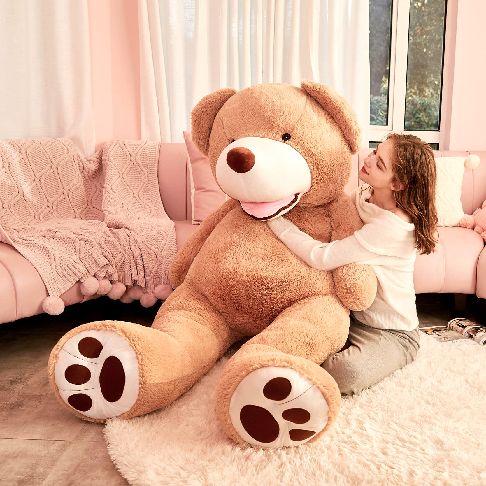 IKASA giant teddy bear head and face highlight friendlier expression for bedtime companions