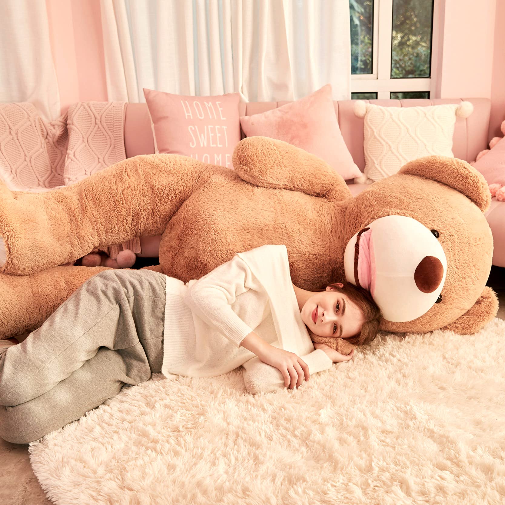 IKASA 78-inch brown teddy invites cozy cuddle sessions and imaginative play