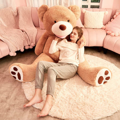 IKASA giant teddy bear soft plush fur enhances room decor and comfort