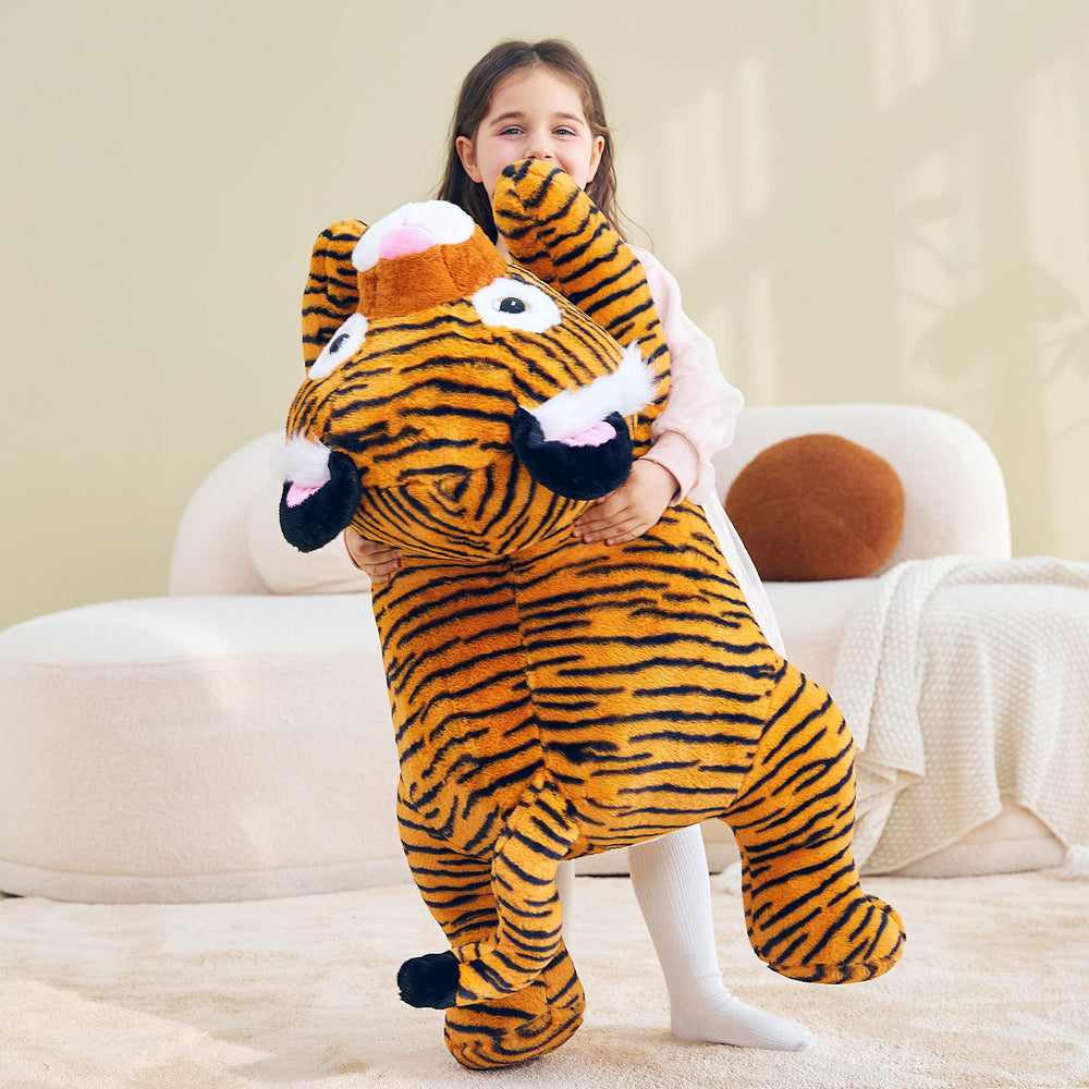 IKASA giant tiger plush 30-inch bedtime-companion, soothing cuddle buddy for night routines