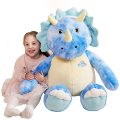 IKASA giant Triceratops plush 30in for cozy hugs and imaginative play.