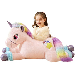 IKASA giant unicorn plush 43in for cozy naps and imaginative play.
