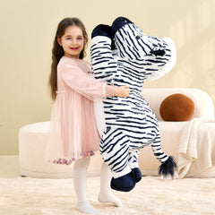 IKASA giant zebra 30in bed setup as a cozy decorative companion