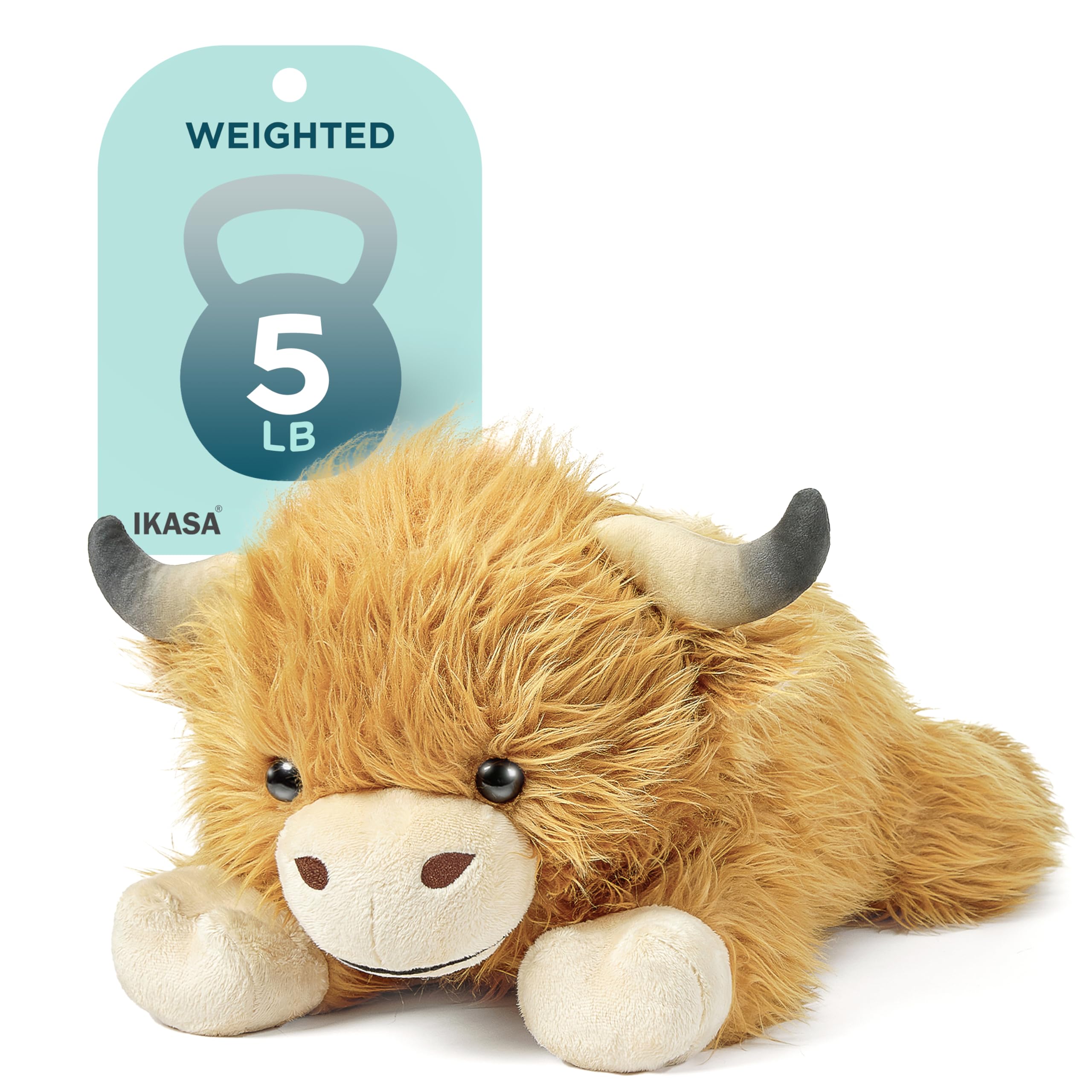 IKASA Highland Cow plush 24in adds comforting presence and soft support for cozy moments.