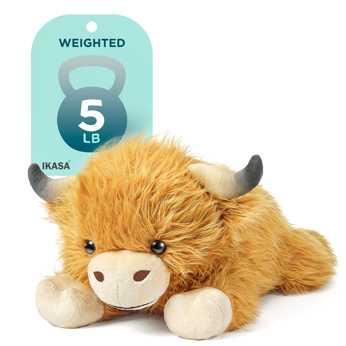 IKASA Highland Cow plush 24in adds comforting presence and soft support for cozy moments.