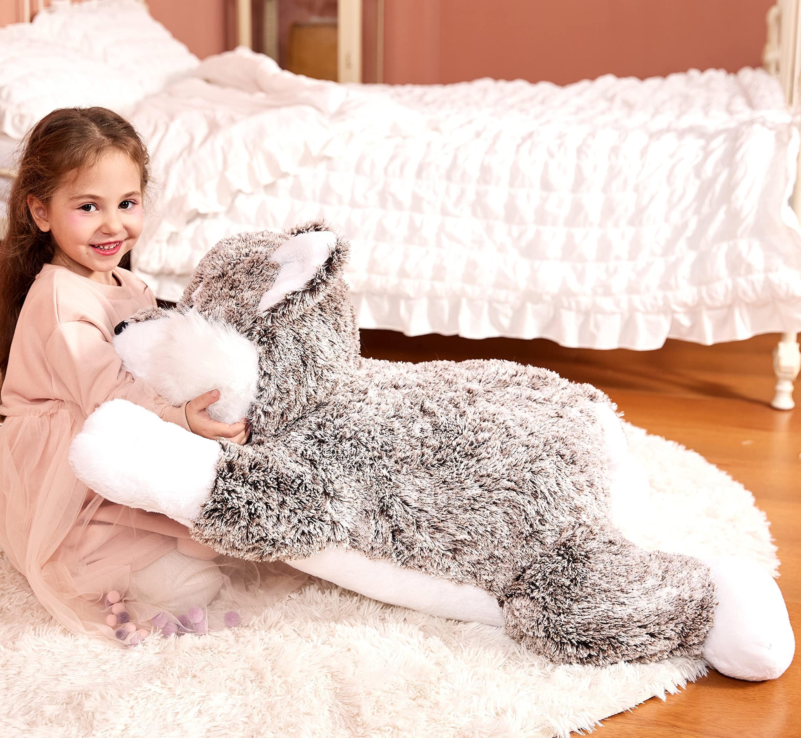 IKASA huggable wolf plush perfect for kids' playtime