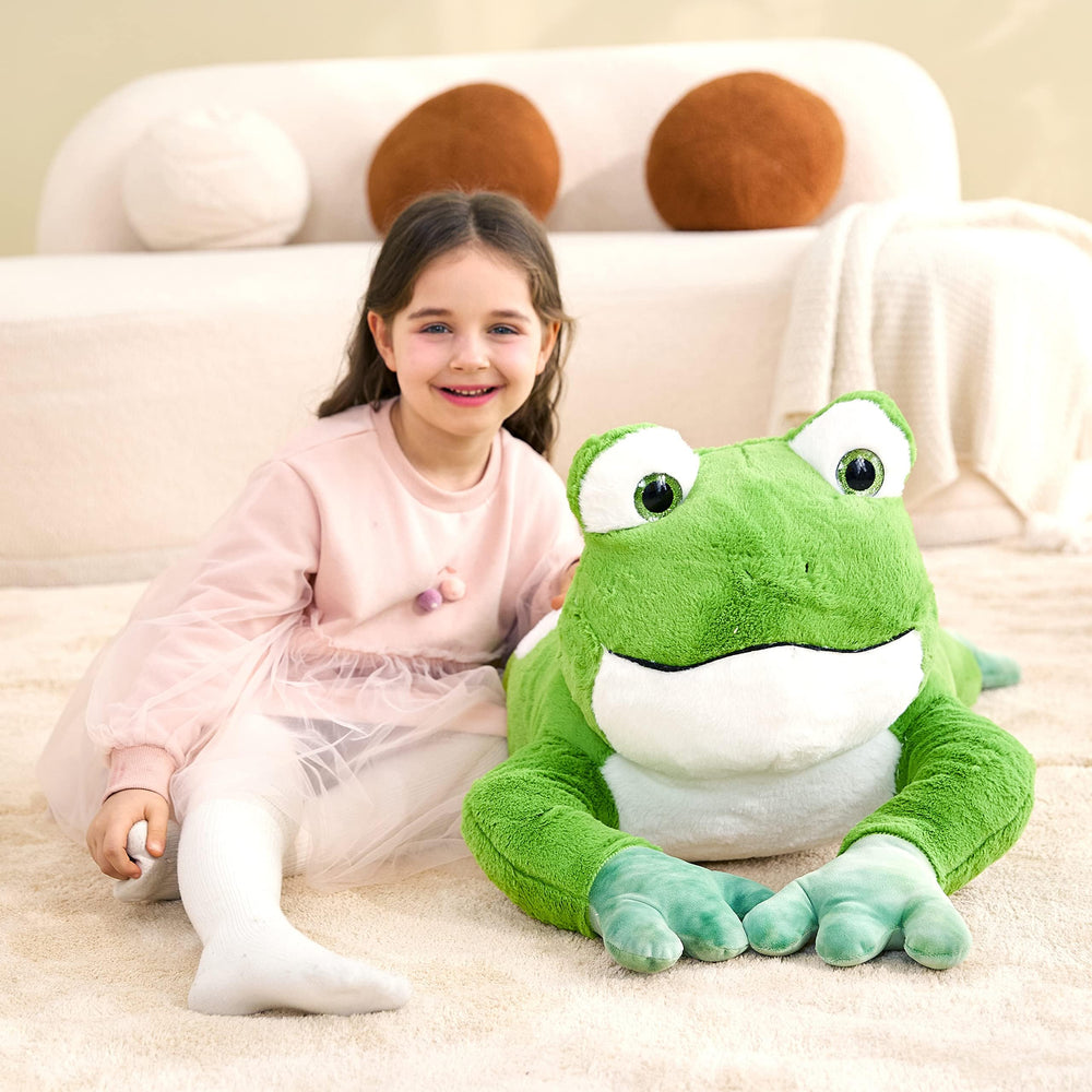 IKASA large frog plush as a cozy reading nook companion
