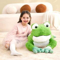 IKASA large frog plush as a cozy reading nook companion
