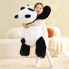 IKASA oversized panda plush with durable stitching for lasting cuddles.