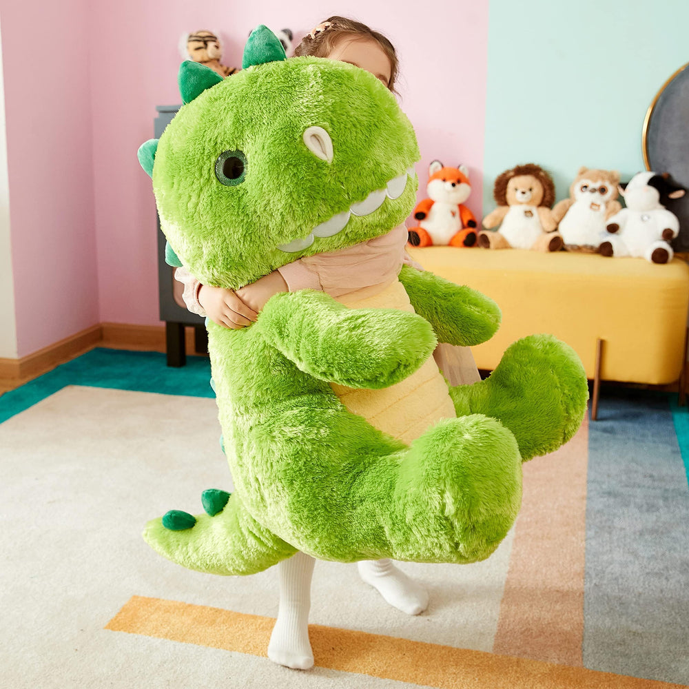 IKASA oversized stuffed dino toy sparks creativity during playtime.