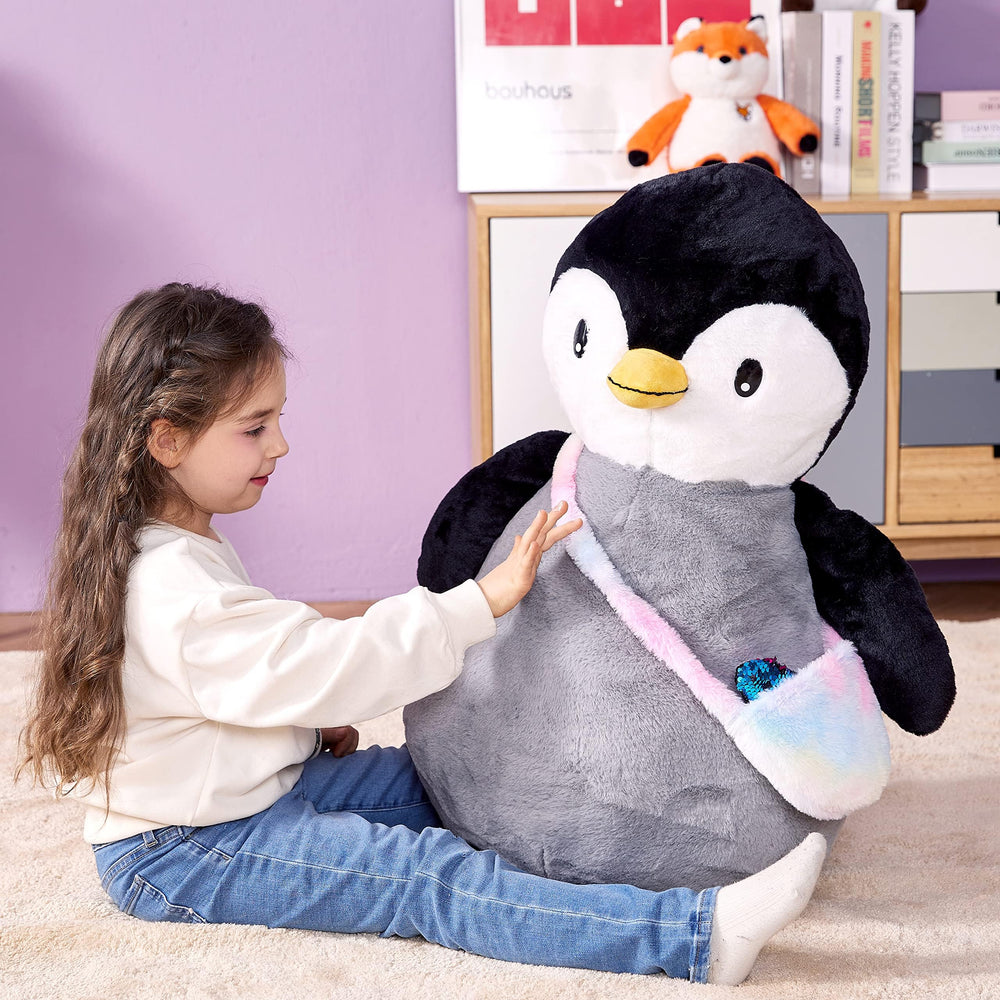 IKASA Penguin close-up face inviting kids to cuddle