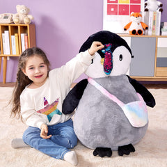 IKASA Penguin soft plush touch highlighting ultra-soft fabric for hugs