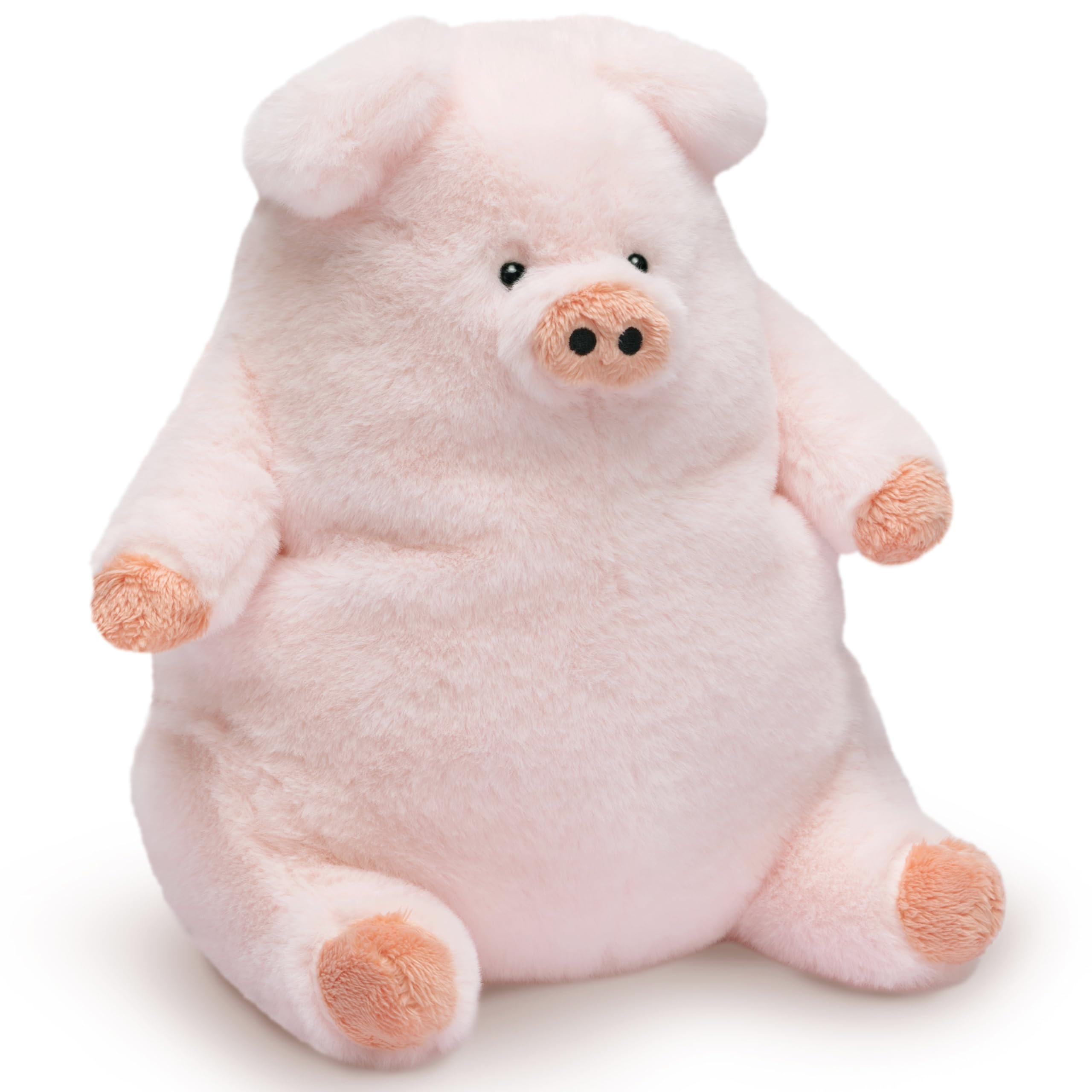 Close-up of IKASA pig plush texture for comforting hugs.