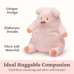IKASA pig plush inside gift box, ready for gifting.