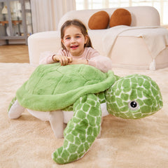 IKASA plush turtle stitching detail emphasizes quality craftsmanship