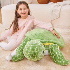 IKASA sea turtle plush closeup promotes easy-hug time and comfort