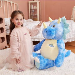 IKASA Triceratops plush with ultra-soft fur for comforting snuggles and bedtime stories.