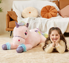 IKASA surface-washable unicorn plush—easy care between adventures.