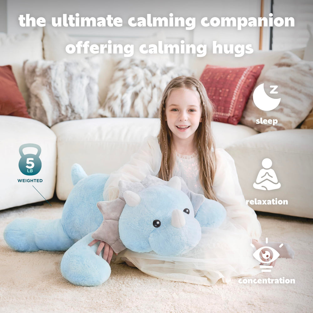 IKASA Triceratops soft cotton fabric for cuddling comfort.