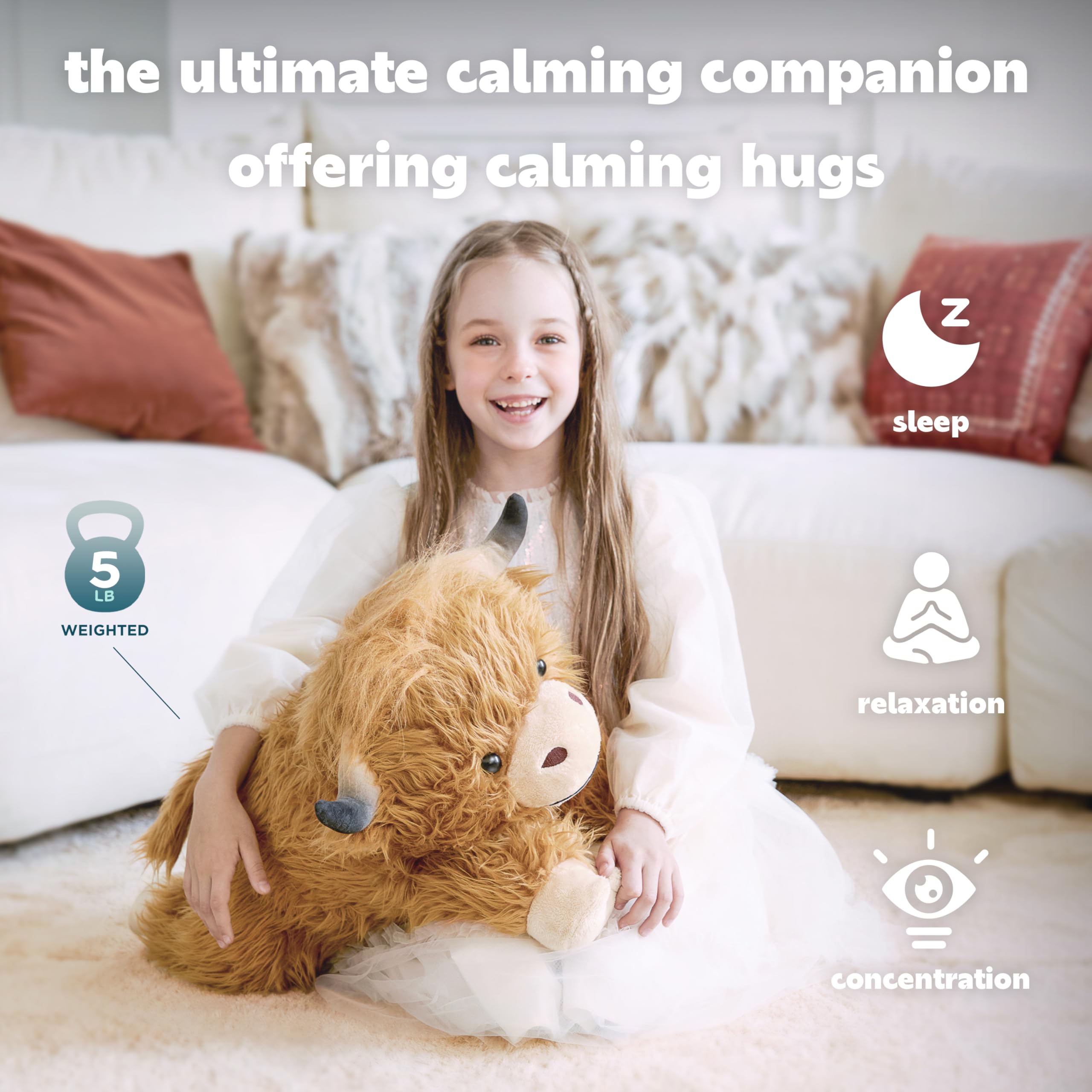IKASA weighted cow beads provide a calming sensory hug for relaxation at home.