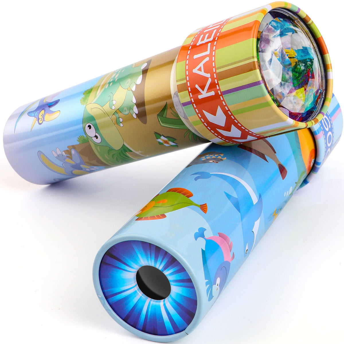 iKeelo dinosaur theme tin kaleidoscope bundle offers hands-on discovery and visual play.