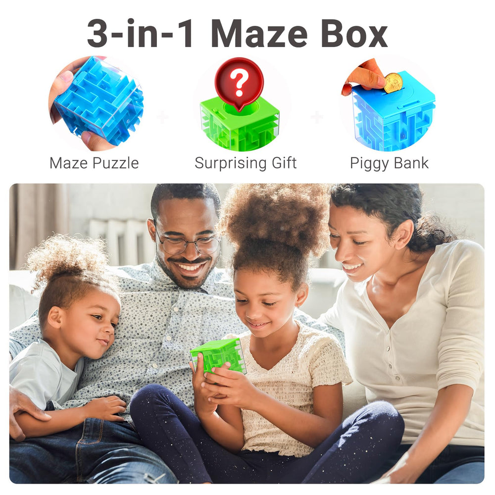 iKeelo Money Maze Box green front view, appealing two-pack for kids.