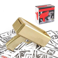 IKJNMLP Prop Gold Money Shooter bills feed in view for a rain-like effect
