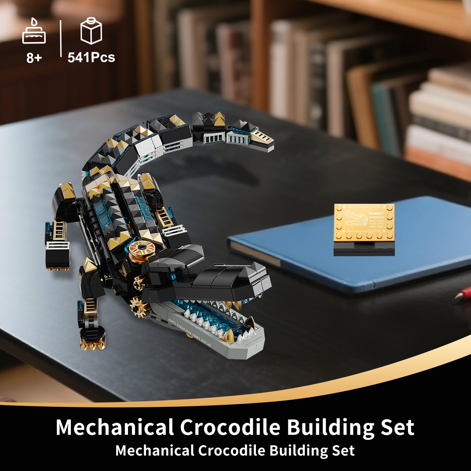 IKKOSYA crocodile building set steampunk texture and copper tones for eye-catching display