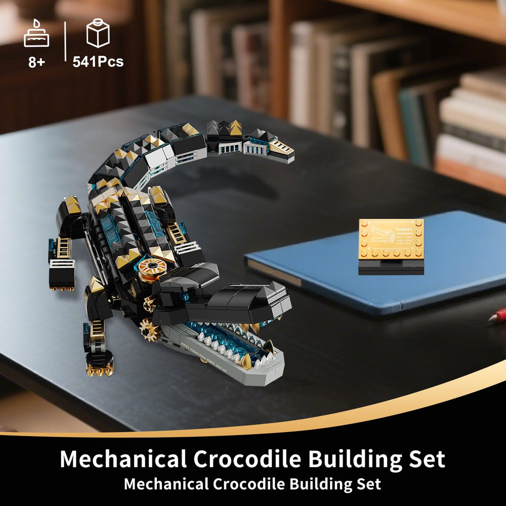 IKKOSYA crocodile building set steampunk texture and copper tones for eye-catching display