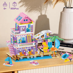 IKKOSYA seaside villa large model display as colorful home decor