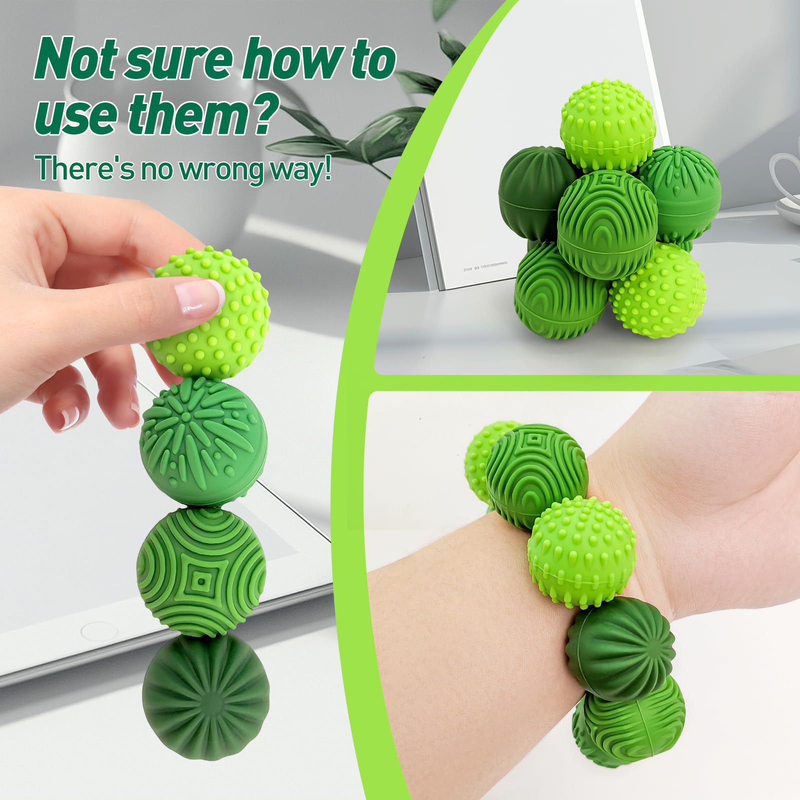 iKrto magnetic stress fidget ball silicone-2 texture for quiet office use