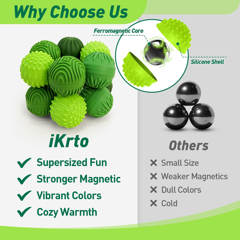 iKrto magnetic stress fidget ball silicone-4 texture supports discreet focus