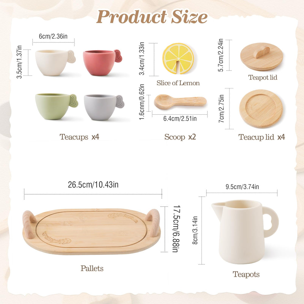 Ikubigu tea party set cups arranged for cooperative play