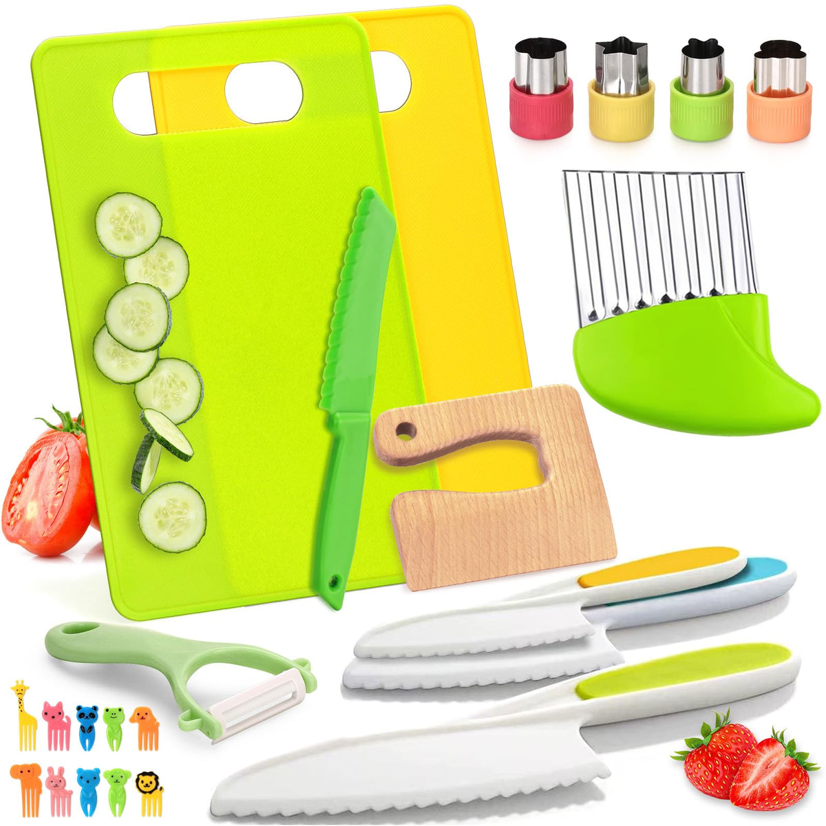 iKumar kids wooden knife for safe pretend cooking and real skill practice.