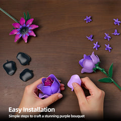 iLacven lavender stem adds subtle color contrast to the display.