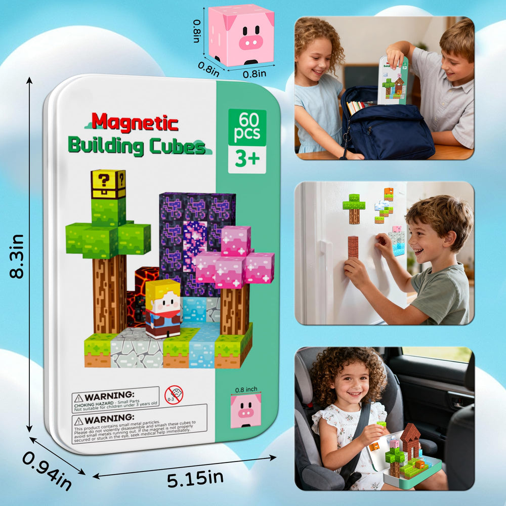 ilacven magnetic blocks compact storage tin keeps pieces organized